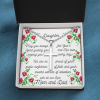 Load image into Gallery viewer, Confession of Faith Cross Necklace for Daughter
