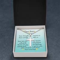 Load image into Gallery viewer, Faith Cross for Our Inspiring and Aspiring Son
