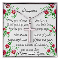 Load image into Gallery viewer, Confession of Faith Cross Necklace for Daughter
