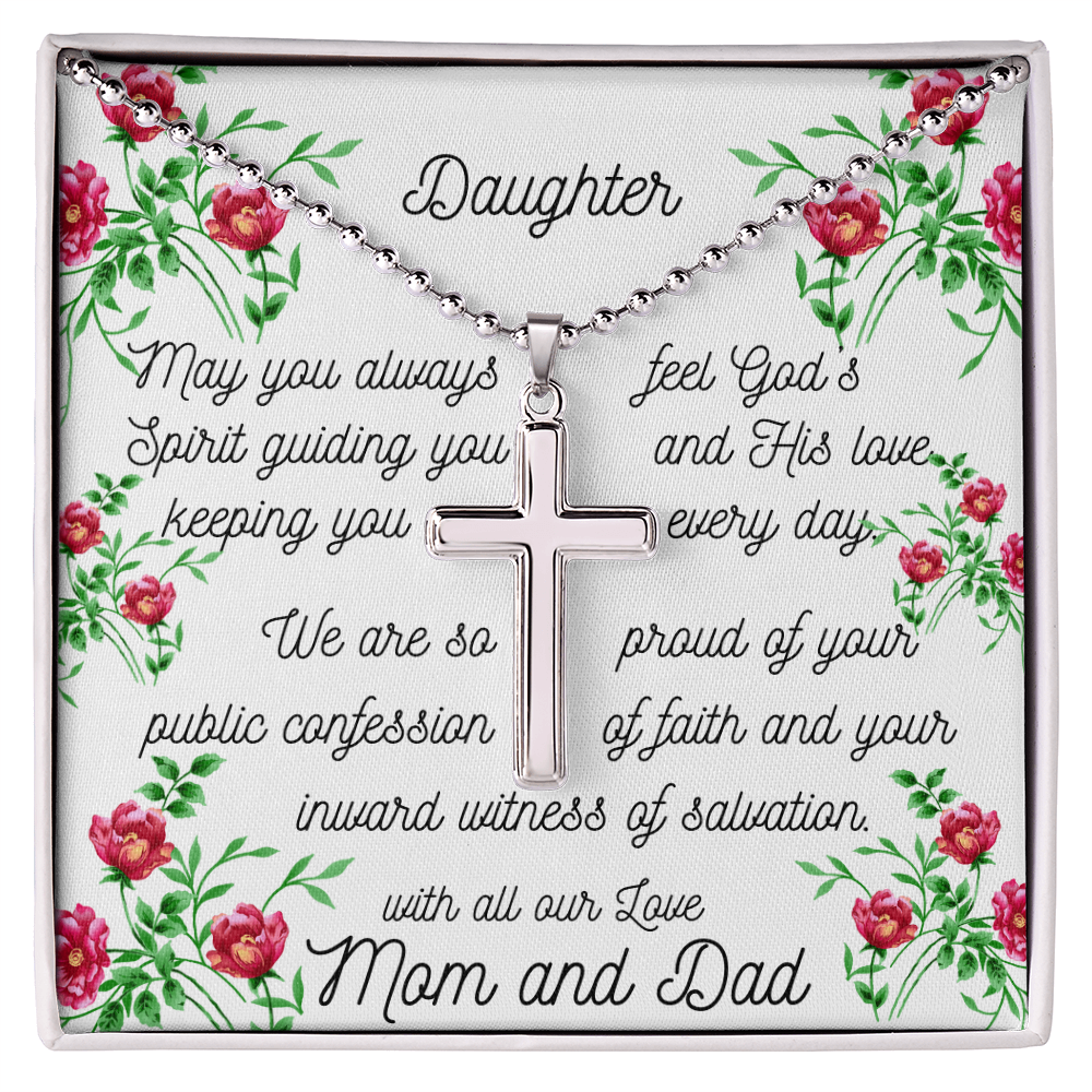 Confession of Faith Cross Necklace for Daughter