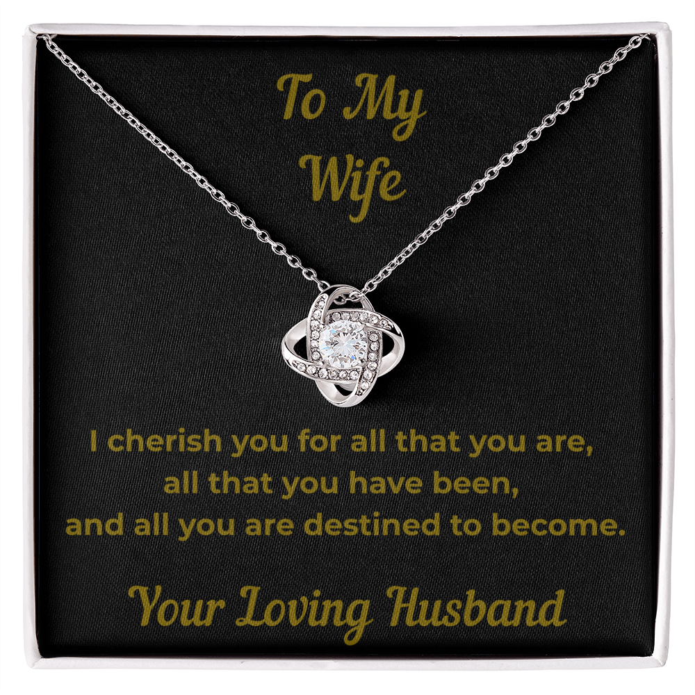 Cherished Wife-Beautifully styled LoveKnot Necklace