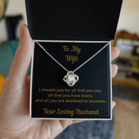 Load image into Gallery viewer, Cherished Wife-Beautifully styled LoveKnot Necklace

