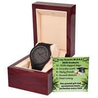Load image into Gallery viewer, Wooden Graduation Watch for my favorite W.O.R.S.T. 2026 Graduate