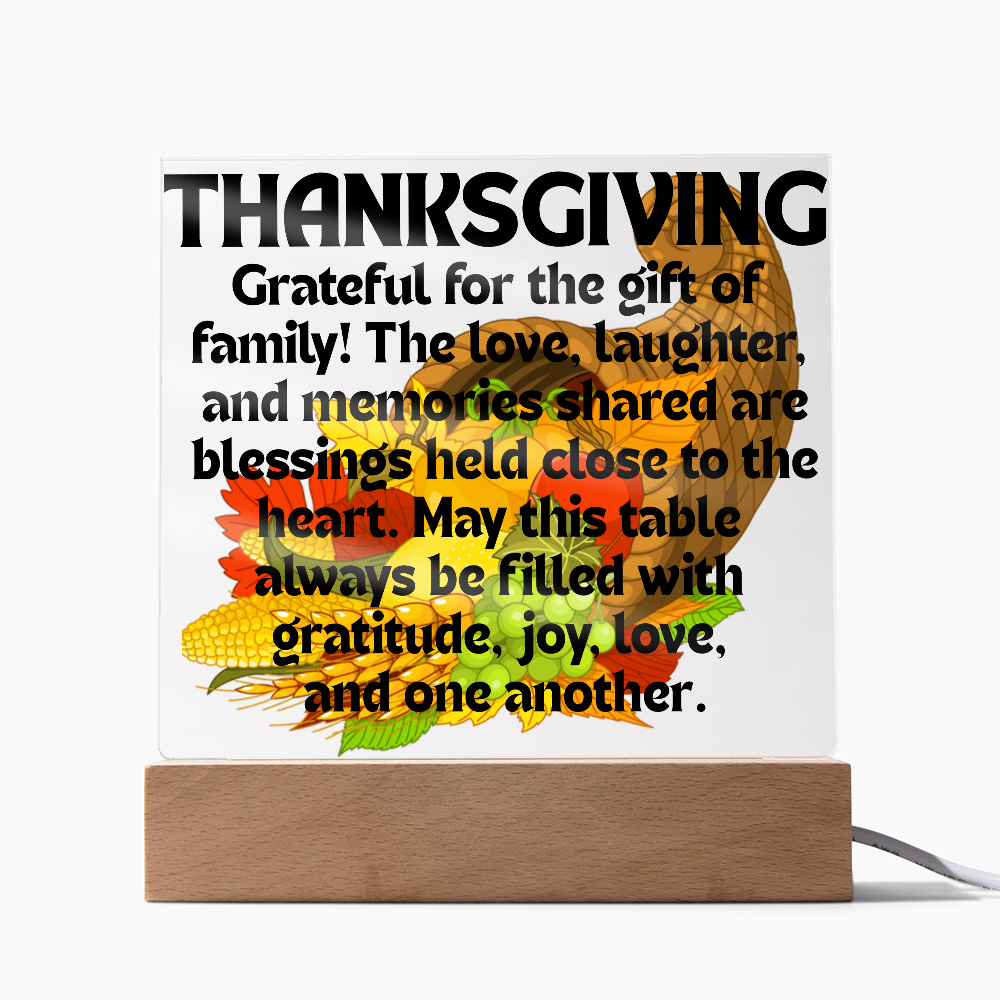 Thanksgiving Reminder-Acrylic Plaque Announcing the Season of Giving