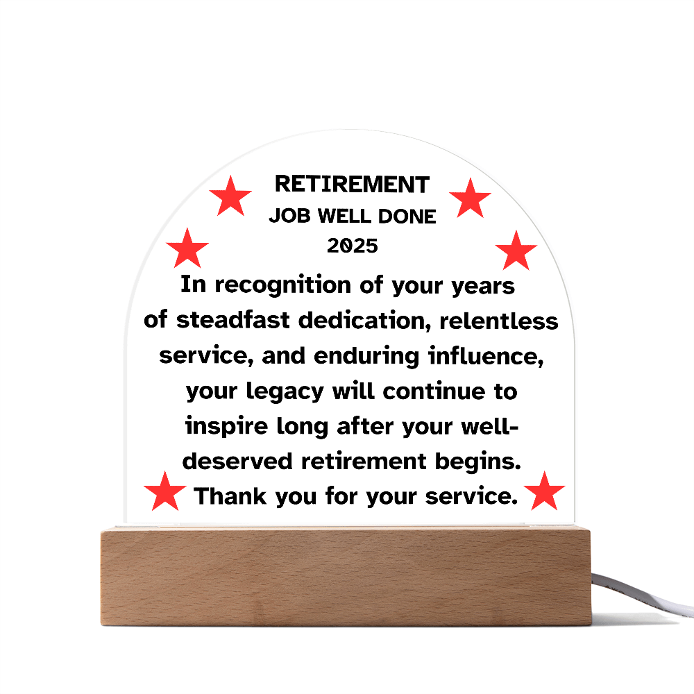 Retirement Gift for Job Well Done