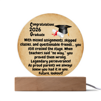 Load image into Gallery viewer, Graduate Against All Odds Gift-Acrylic Circle