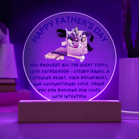 Load image into Gallery viewer, Happy Father's Day to the Dad that Built Us with the right tools - Acrylic Circle