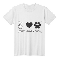 Load image into Gallery viewer, Peace, Love, Dogs T-shirt
