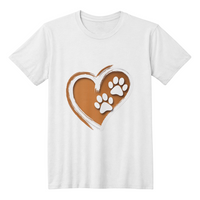 Load image into Gallery viewer, Heart Design with Paw Prints Imprinted T-Shirt