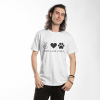 Load image into Gallery viewer, Peace, Love, Dogs T-shirt