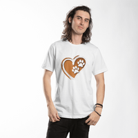 Load image into Gallery viewer, Heart Design with Paw Prints Imprinted T-Shirt