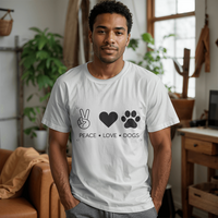 Load image into Gallery viewer, Peace, Love, Dogs T-shirt
