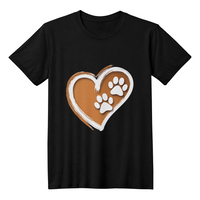 Load image into Gallery viewer, Heart Design with Paw Prints Imprinted T-Shirt