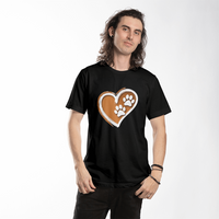Load image into Gallery viewer, Heart Design with Paw Prints Imprinted T-Shirt