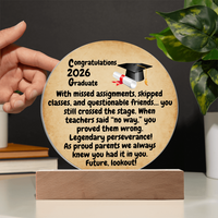 Load image into Gallery viewer, Graduate Against All Odds Gift-Acrylic Circle