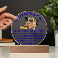 Load image into Gallery viewer, Happy Father's Day to the Dad that Built Us with the right tools - Acrylic Circle