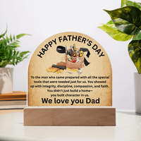 Load image into Gallery viewer, Happy Father's Day to the Man who came prepared set in rustic vintage tones- dome acrylic