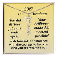 Load image into Gallery viewer, Personalized Necklace for our 2027 Graduate- You Did It!