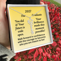 Load image into Gallery viewer, Personalized Necklace for our 2027 Graduate- You Did It!