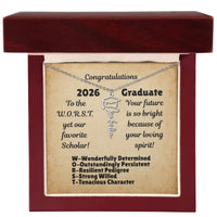 Load image into Gallery viewer, W.O.R.S.T. Graduate (actually our favorite) Personalized Necklace