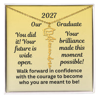 Load image into Gallery viewer, Personalized Necklace for our 2027 Graduate- You Did It!