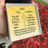 Load image into Gallery viewer, Personalized Necklace for our 2027 Graduate- You Did It!