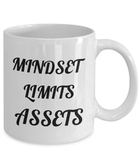 Load image into Gallery viewer, Mindset = Assets mug. Inspirational mug, Motivational Mug, Witty Gift mug for family or friend.
