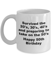 Load image into Gallery viewer, Happy 50th Birthday gift mug, Happy 50th Birthday gift mug, Sister gift, Brother gift, Aunt gift, Uncle gift, Friend gift
