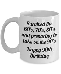 Load image into Gallery viewer, 90th Birthday gift, Happy 90th Birthday gift mug, Grandma gift, Grandpa gift, Sister gift, Brother gift, Aunt gift, Uncle gift, Friend gift
