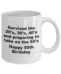 Load image into Gallery viewer, Happy 50th Birthday gift mug, Happy 50th Birthday gift mug, Sister gift, Brother gift, Aunt gift, Uncle gift, Friend gift
